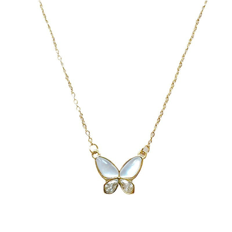 Collier de clavicule de zircon fritillaire pour femmes