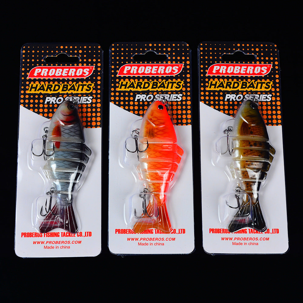 10cm Lure Baignoire de pêche en plastique Bâton dur Poisson multi-sections avec 7 segments