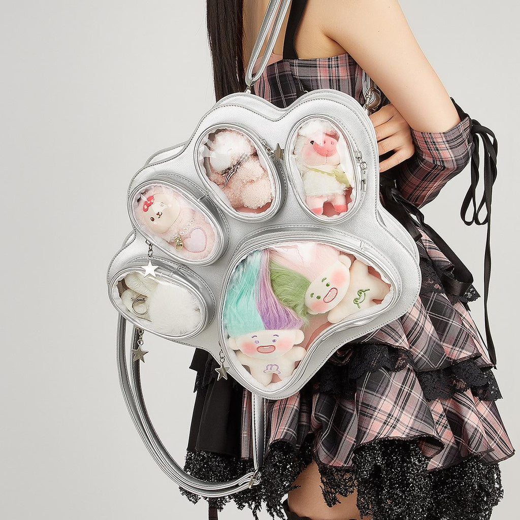 Mignon sac à douleur de grande capacité pour les filles avec un design multicouche Cat-claw
