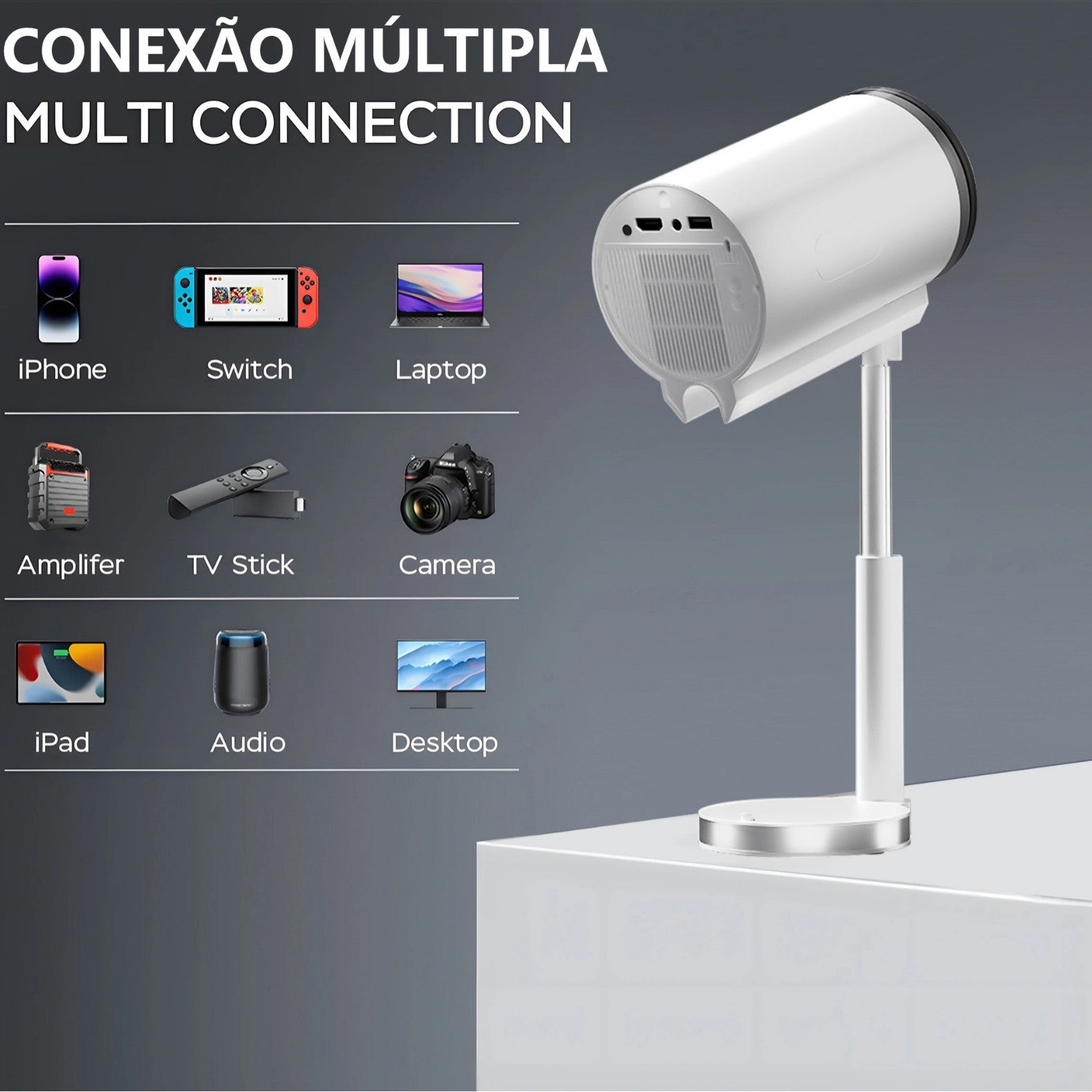 Smart X5G Projecteur Hidden PTZ Bracket Android HD Bluetooth Accueil