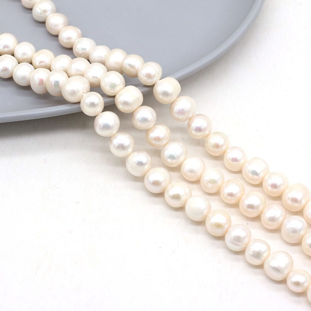 Chaîne de perles de perles naturelles d'eau douce