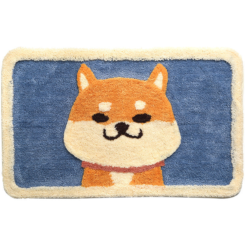 Flocked Home Doormat Salle de bain Rug Absorbent Mat antidérapant Chambre à pied Pad