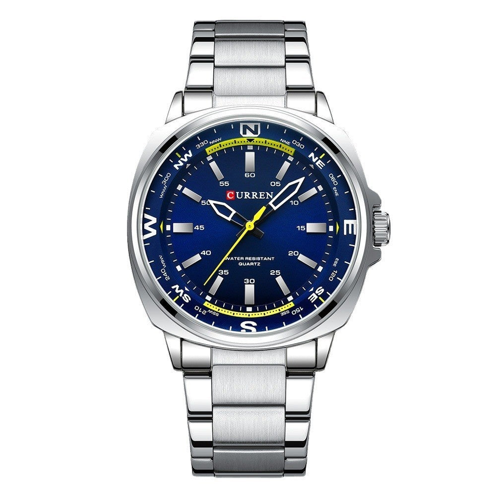 Bracelet en acier tendance Casual Business Hommes Montre Quartz