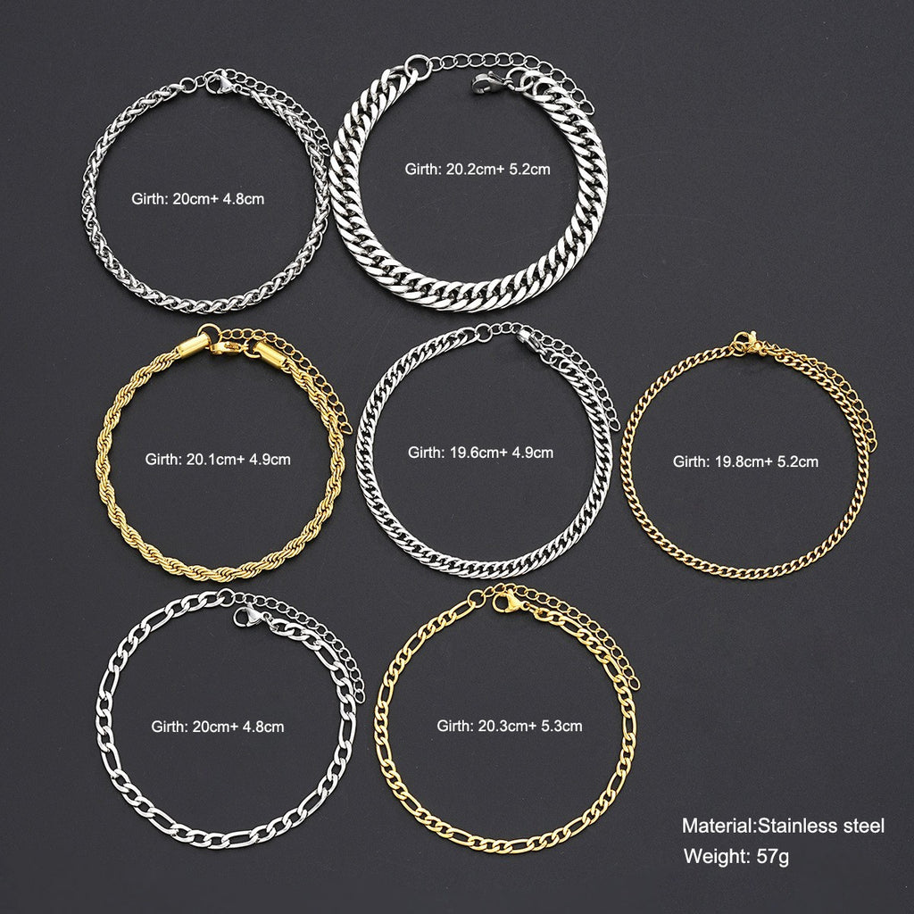 Bracelet homme et femme en acier inoxydable de style européen et américain