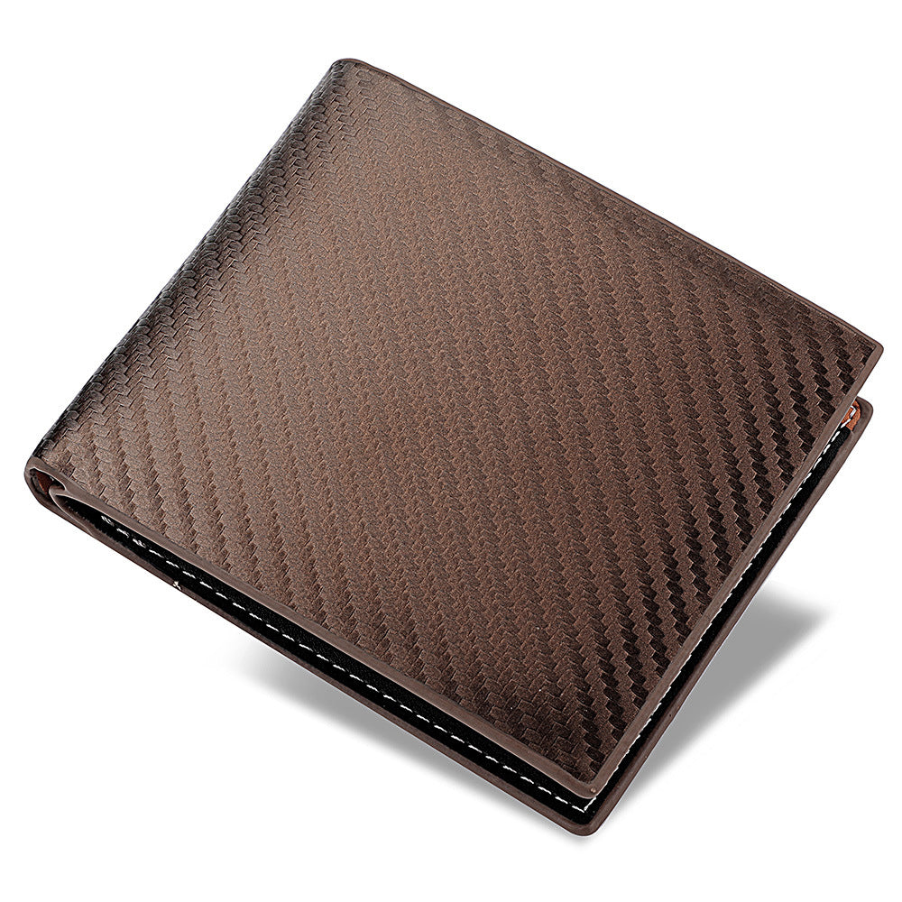 Porte-cartes en fibre de carbone pour homme Fermeture éclair en une seule pièce
