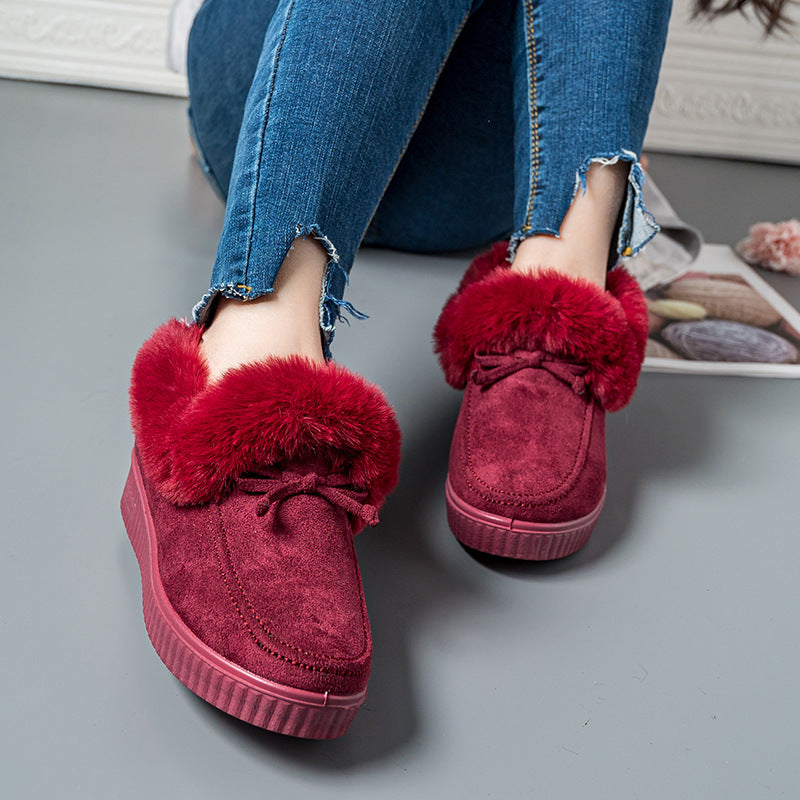 Chaussures de coton pour femmes à coupe moyenne à l'épreuve du froid