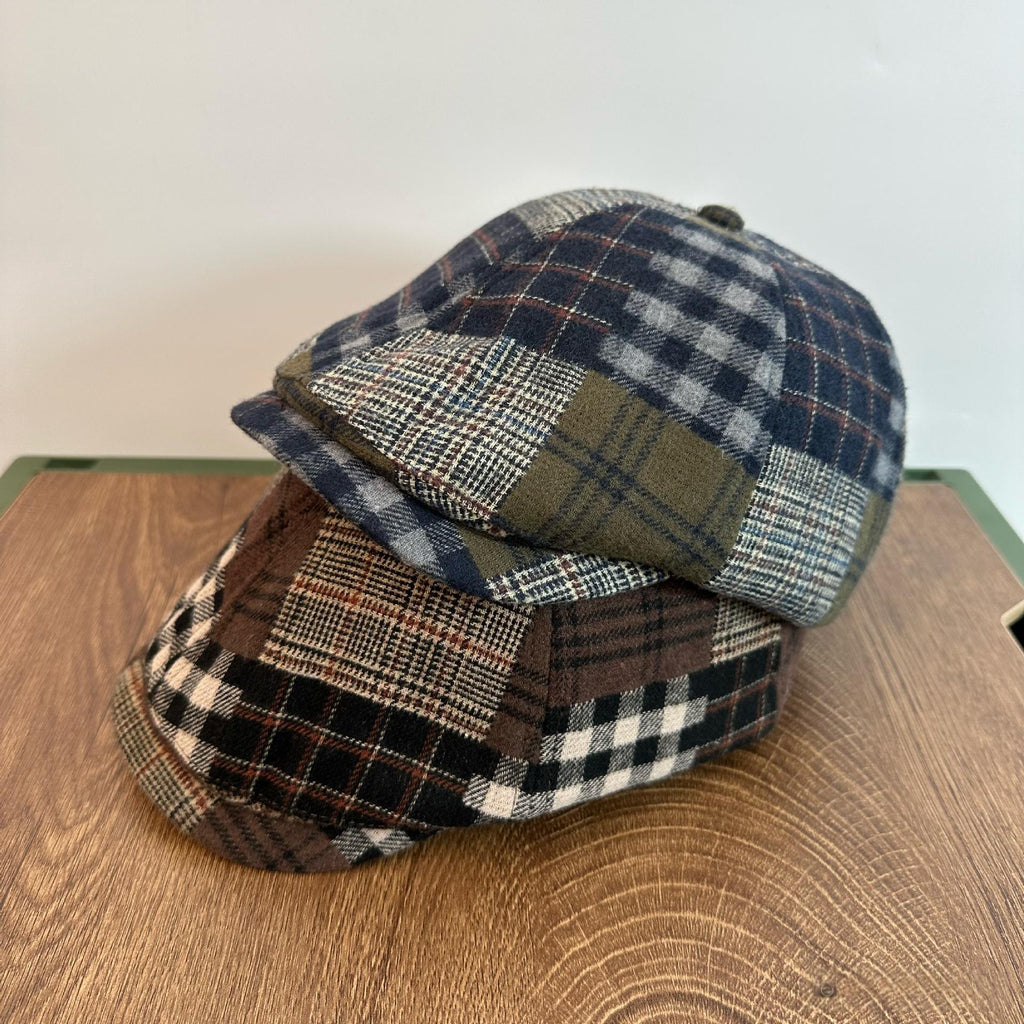 Beret rétro de style britannique polyvalent de couleur-bloc