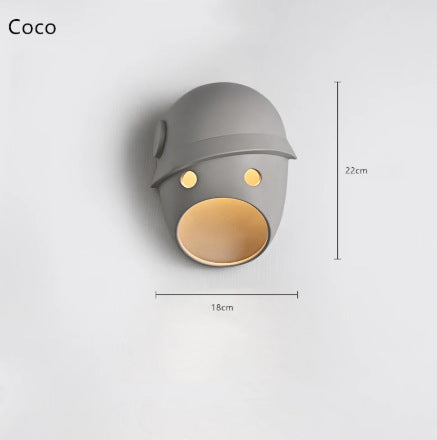 Personnalité Masque Lampe murale Lumière LED créative pour les chambres d'hôtes