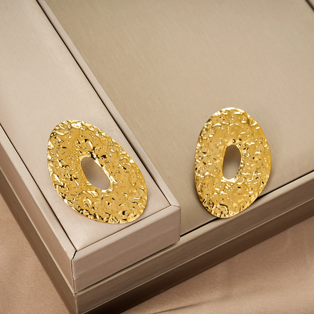 Boucles d'oreilles rondes en acier inoxydable rond européen et américain