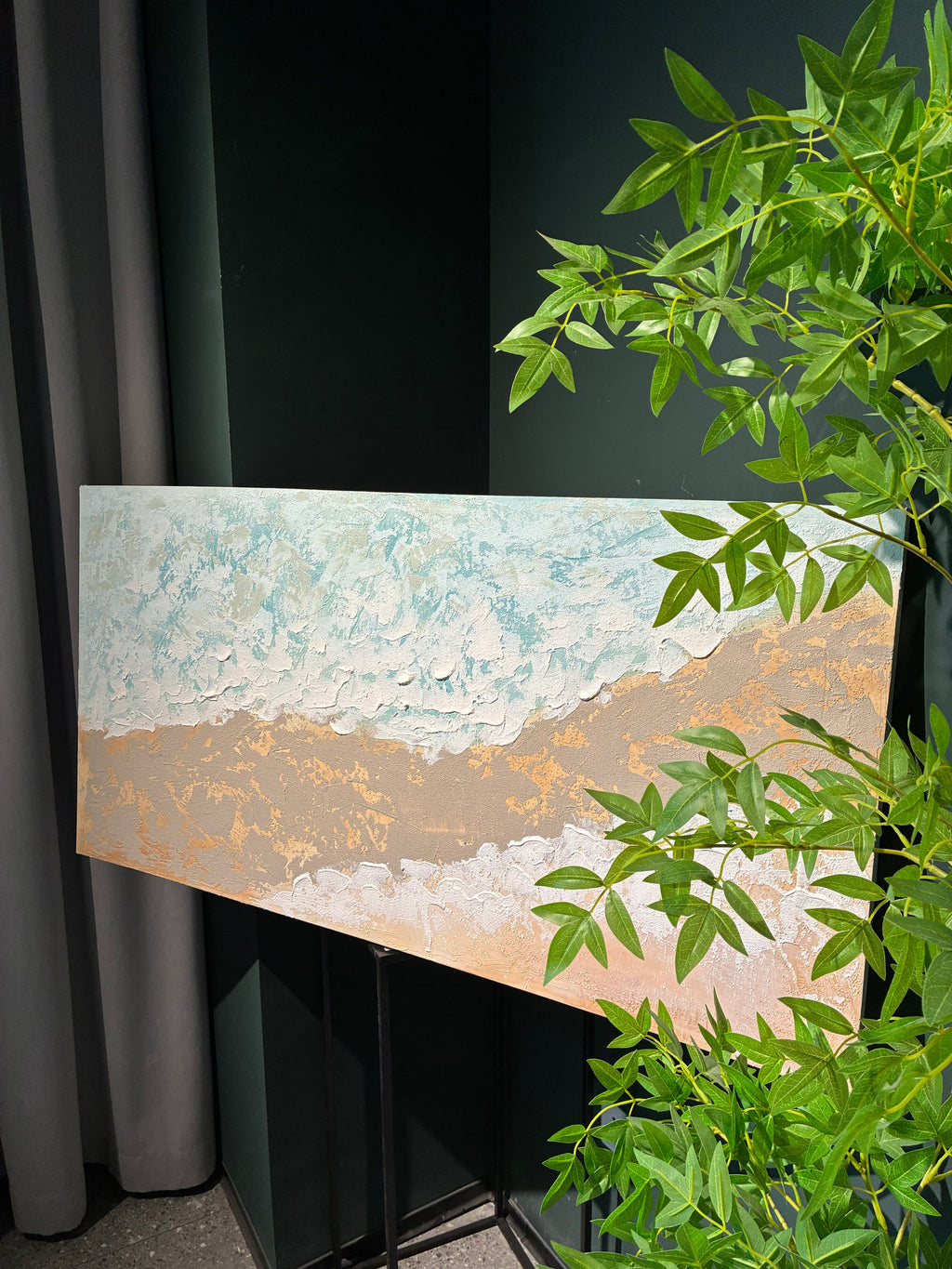 24x48 Neutre Plage Paysage Toile Wall Art