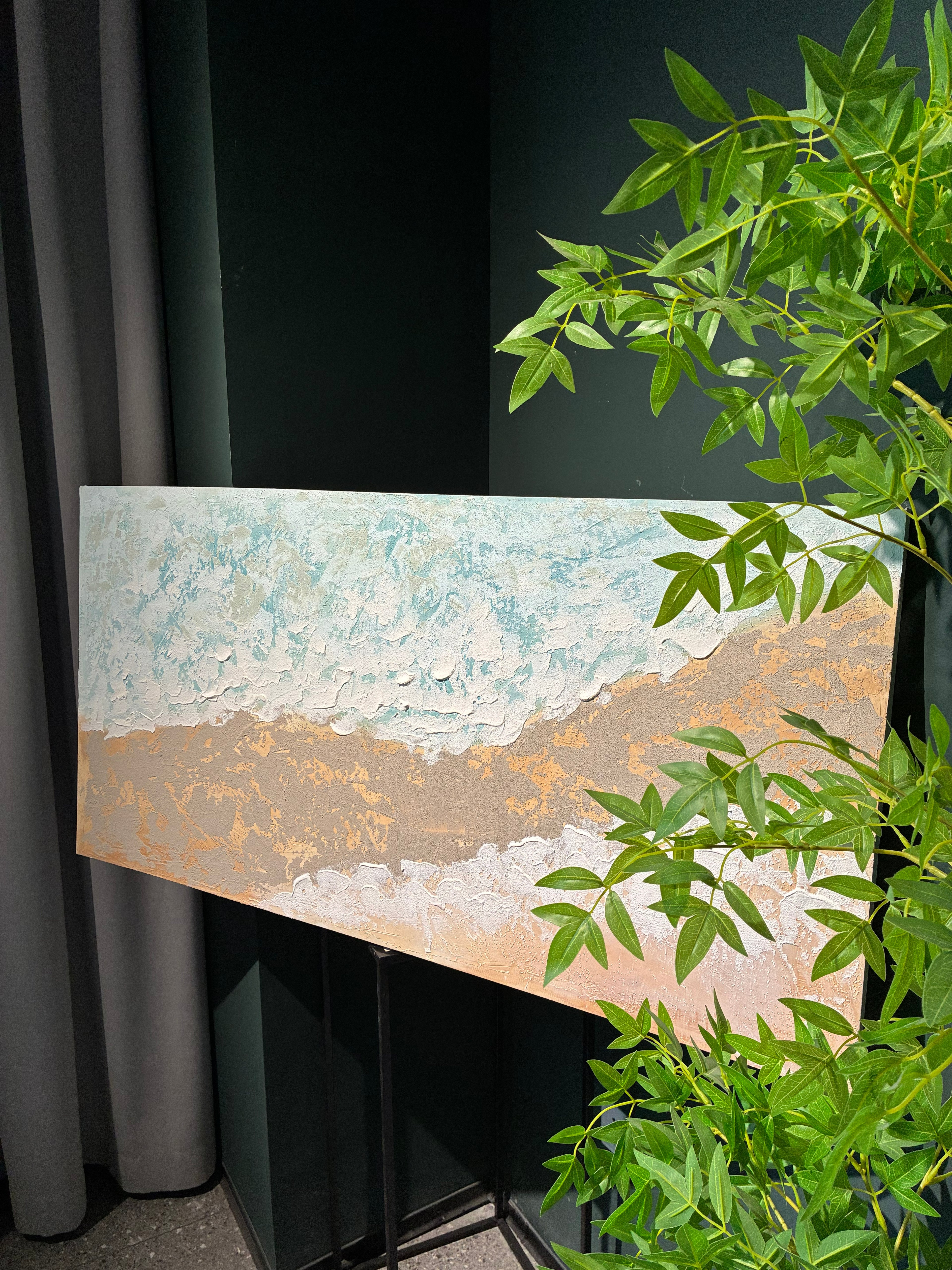 24x48 Neutre Plage Paysage Toile Wall Art