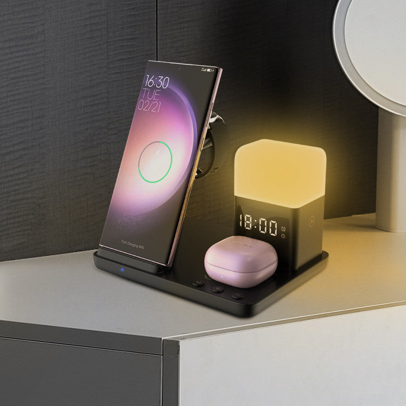 Chargeur sans fil 6-en-1 Petite réveil de nuit
