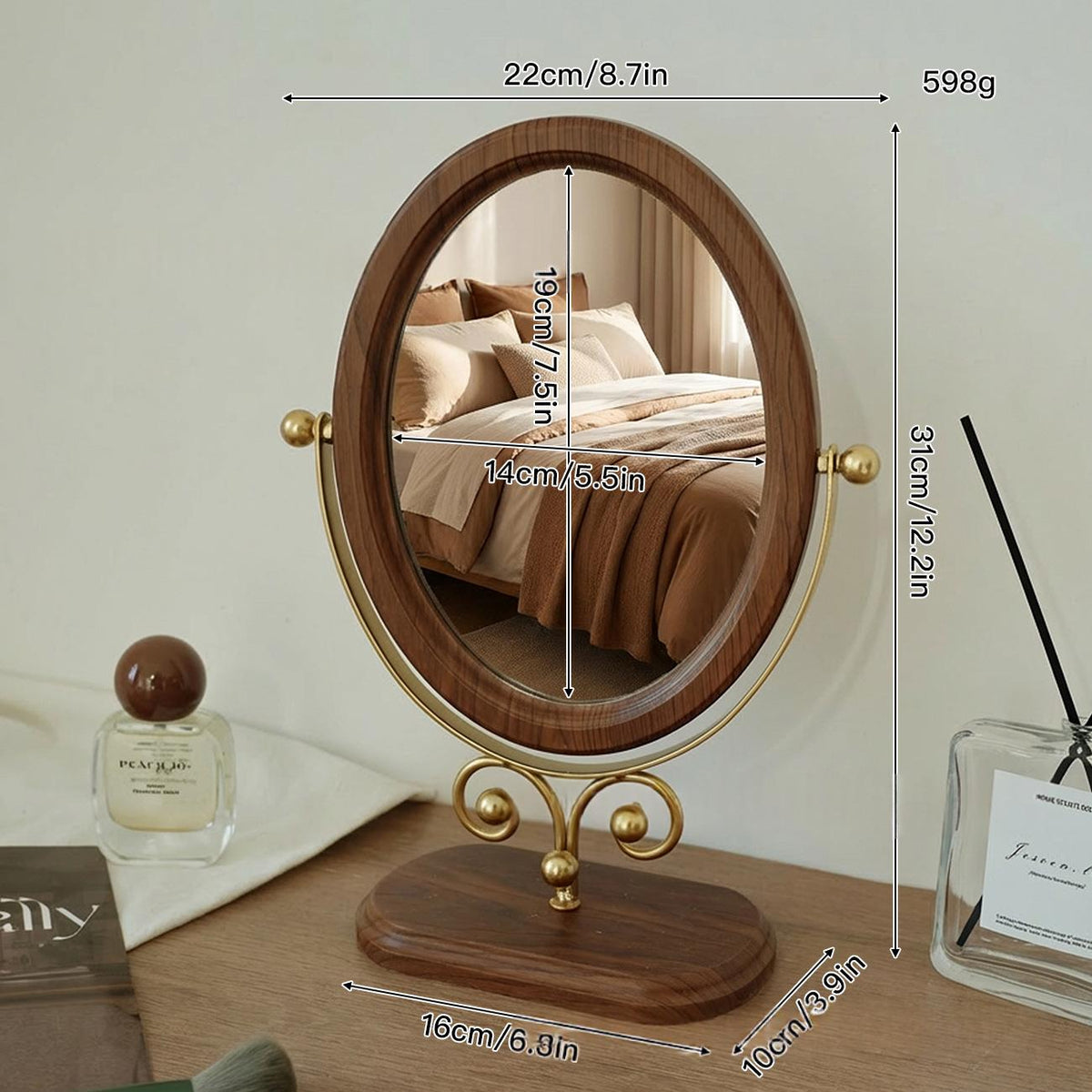 Miroir rotatif de bureau simple de style européen