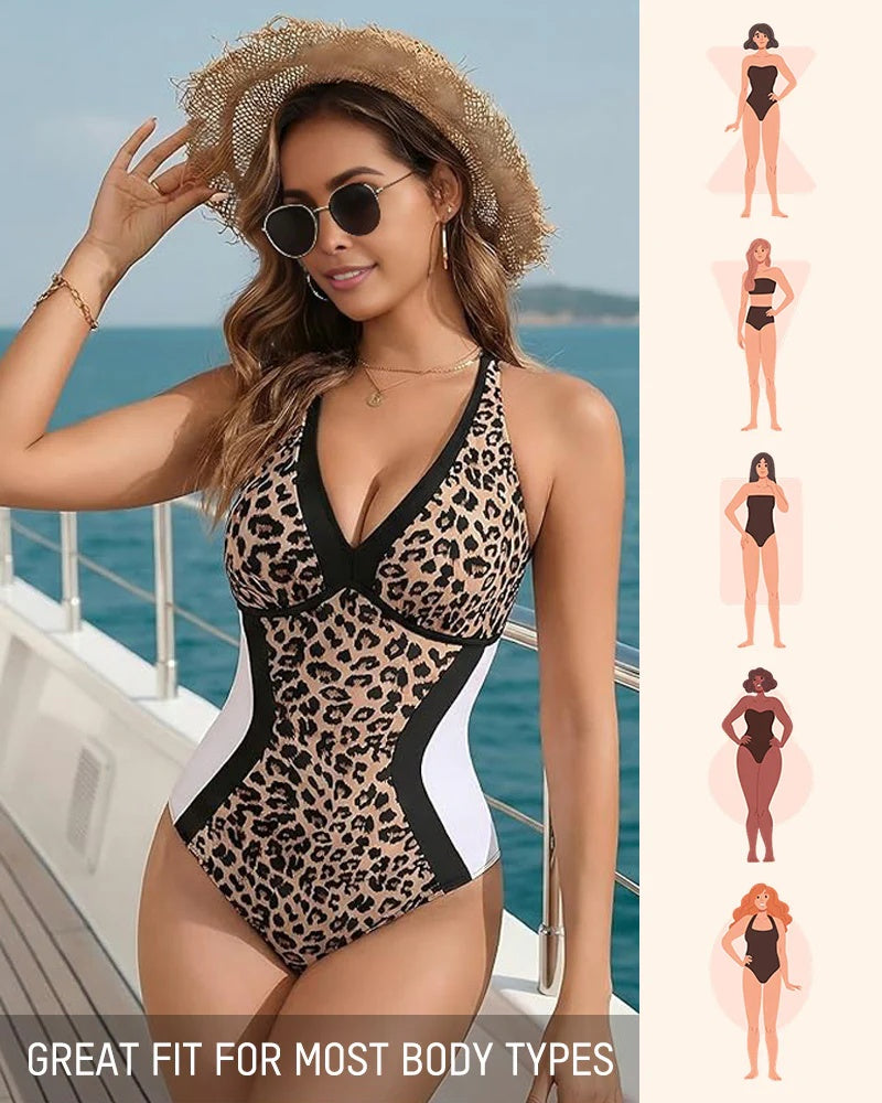 Couleur Bloc Tummy Control Maillot de bain monopièce