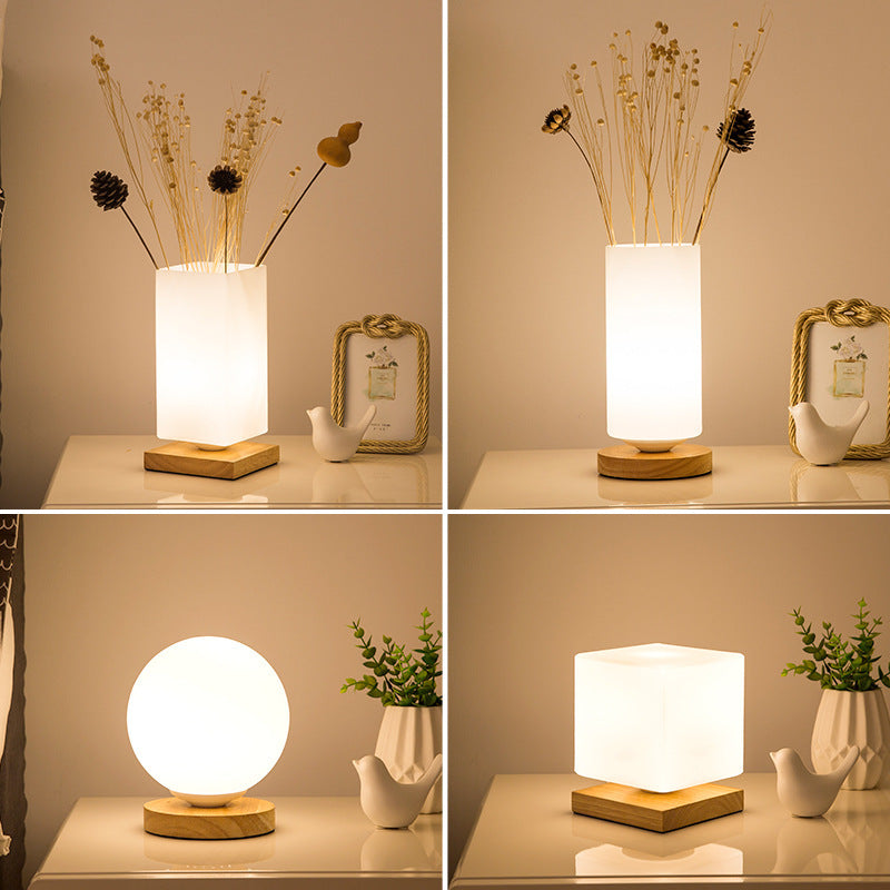 Simple Modern Living Room Study Decorative Solid Wood Table Lamp