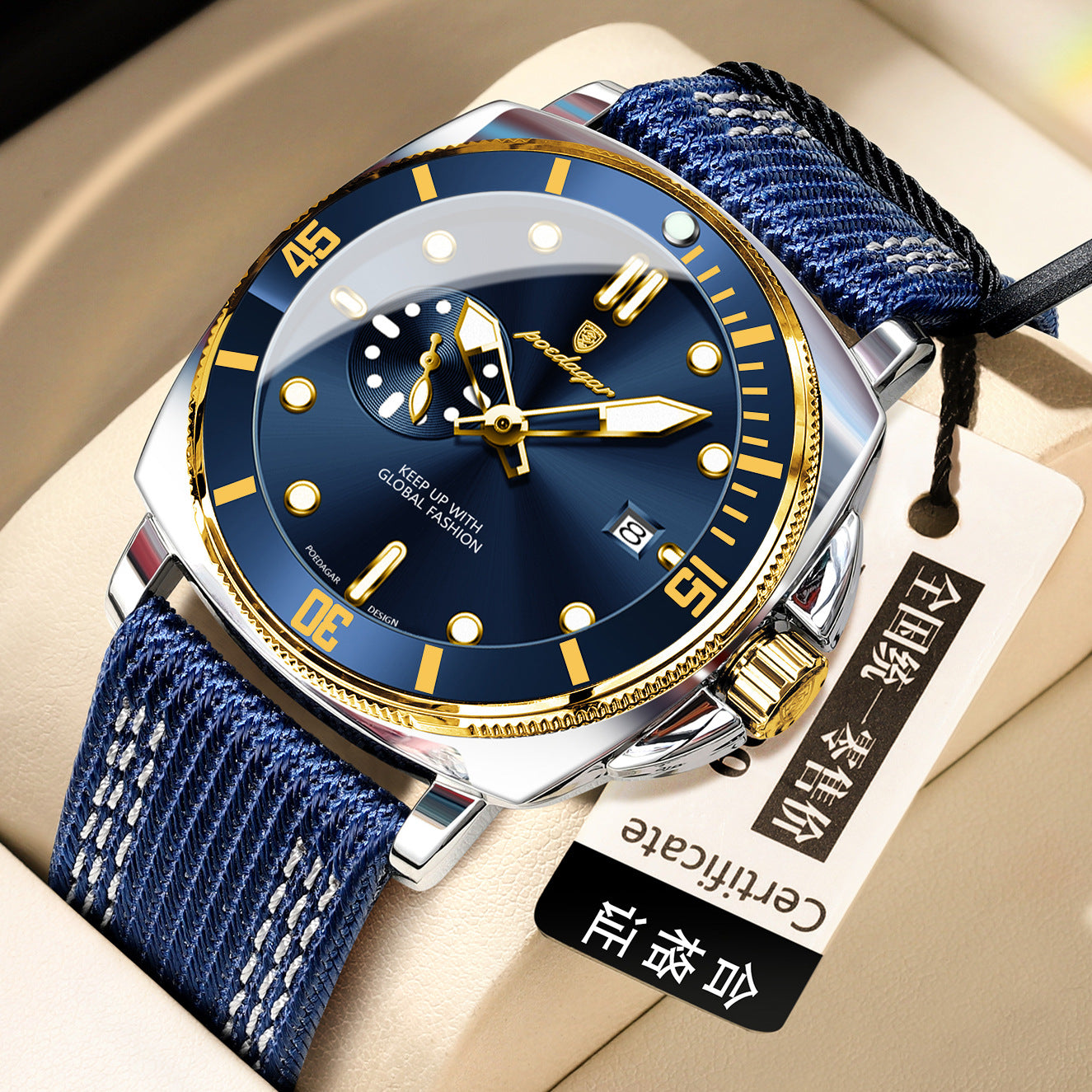 Montre Quartz à ceinture pour hommes