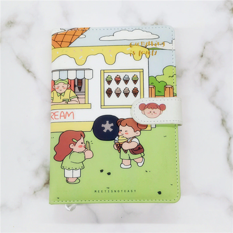 Ledger de la main mignon A5PU couleur Notepad de page