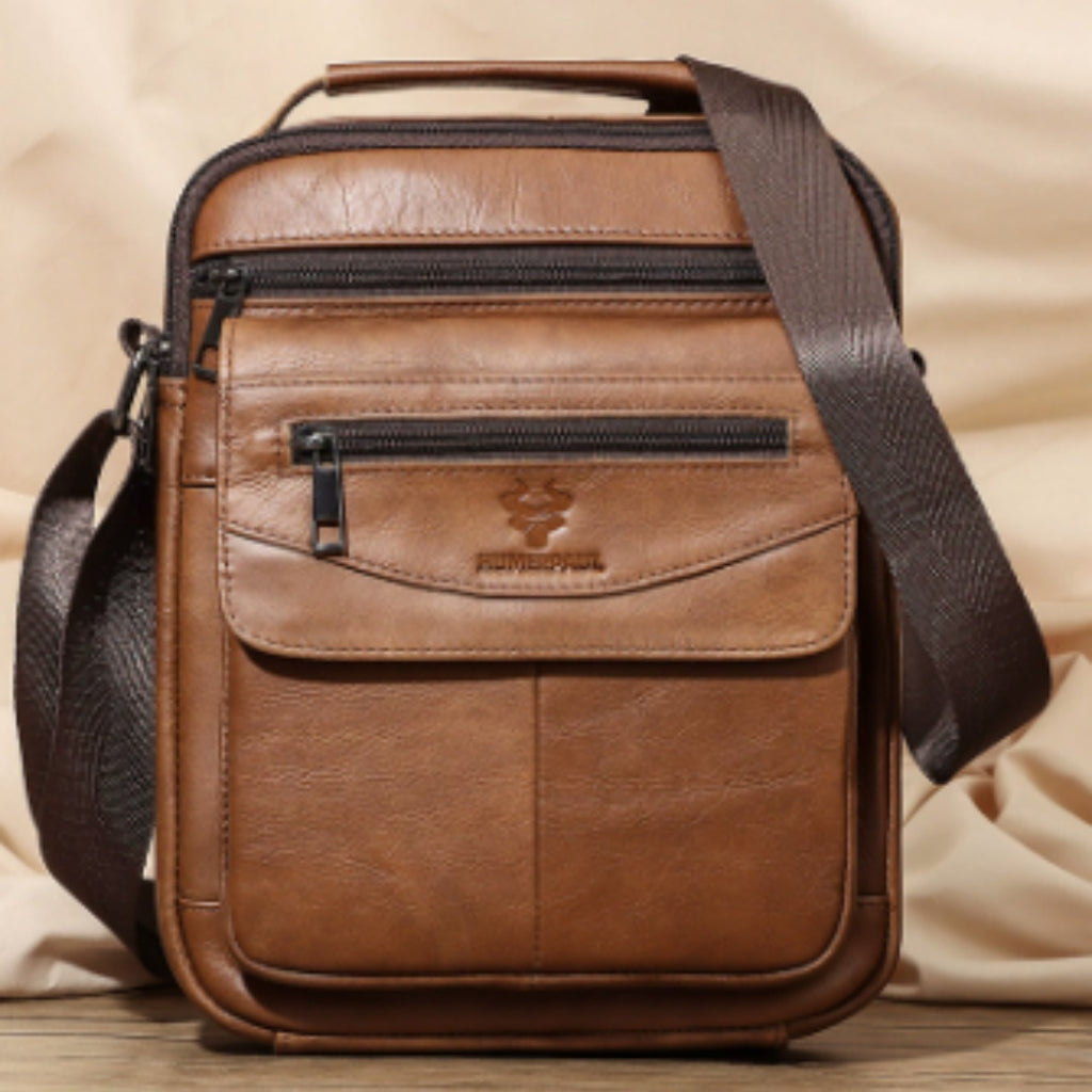Sac à dos pour hommes occasionnels en cuir de vache plein grain
