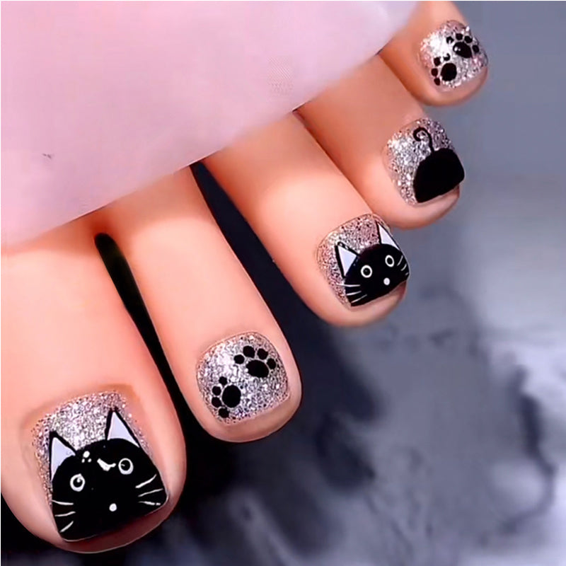 24PCS Presse sur les ongles faux toeNails