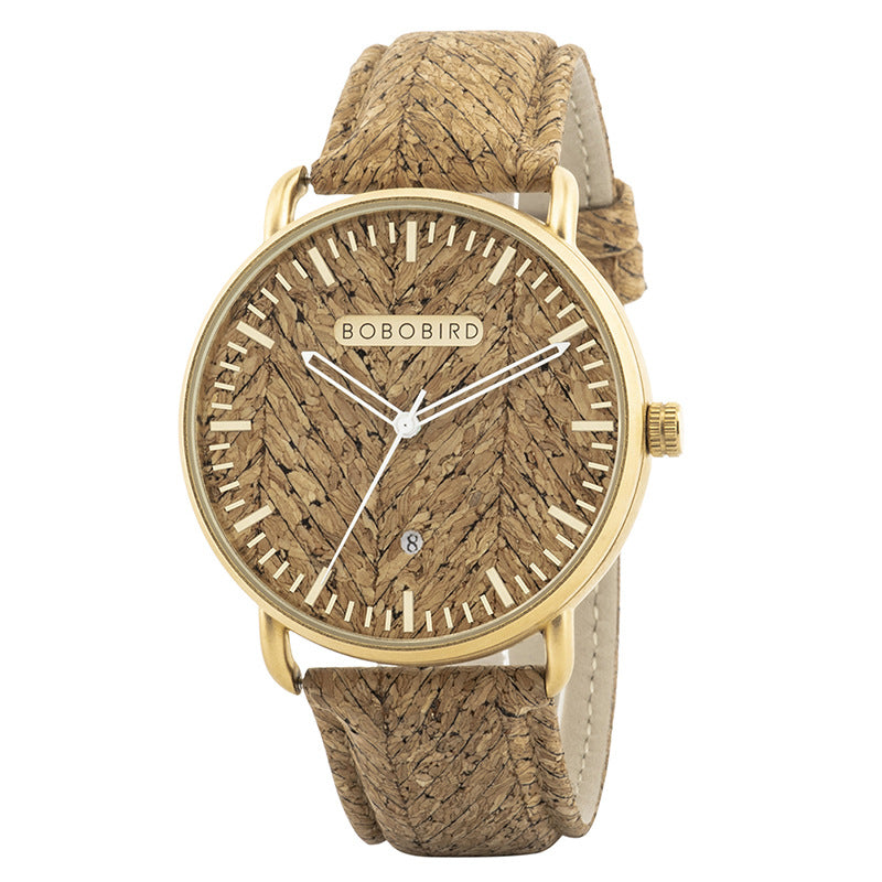 Cork Grain Couple montre mode Casual Wood Grain montre