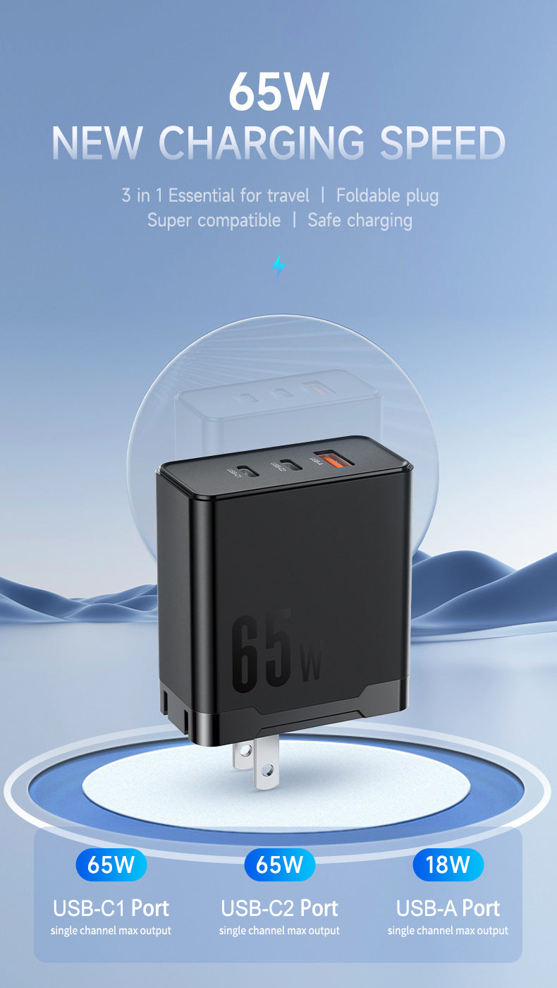 Chargeur Nitride Gallium 65W GaN Multiport