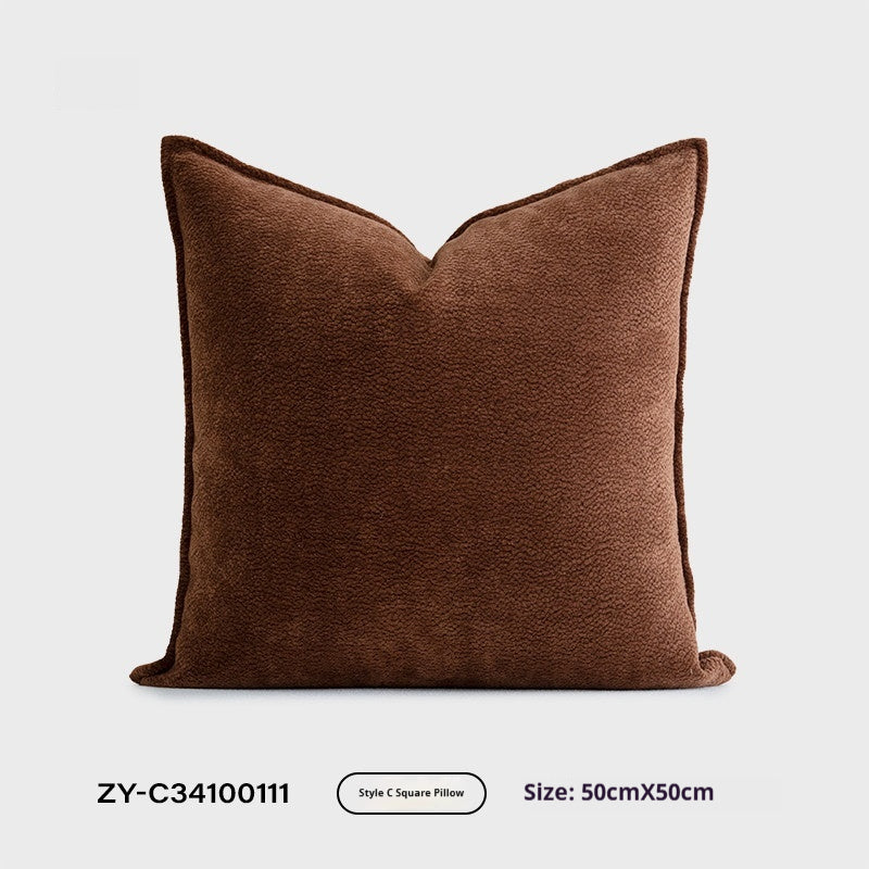Oreiller retro beige-brun avec Coussin en lin de coton