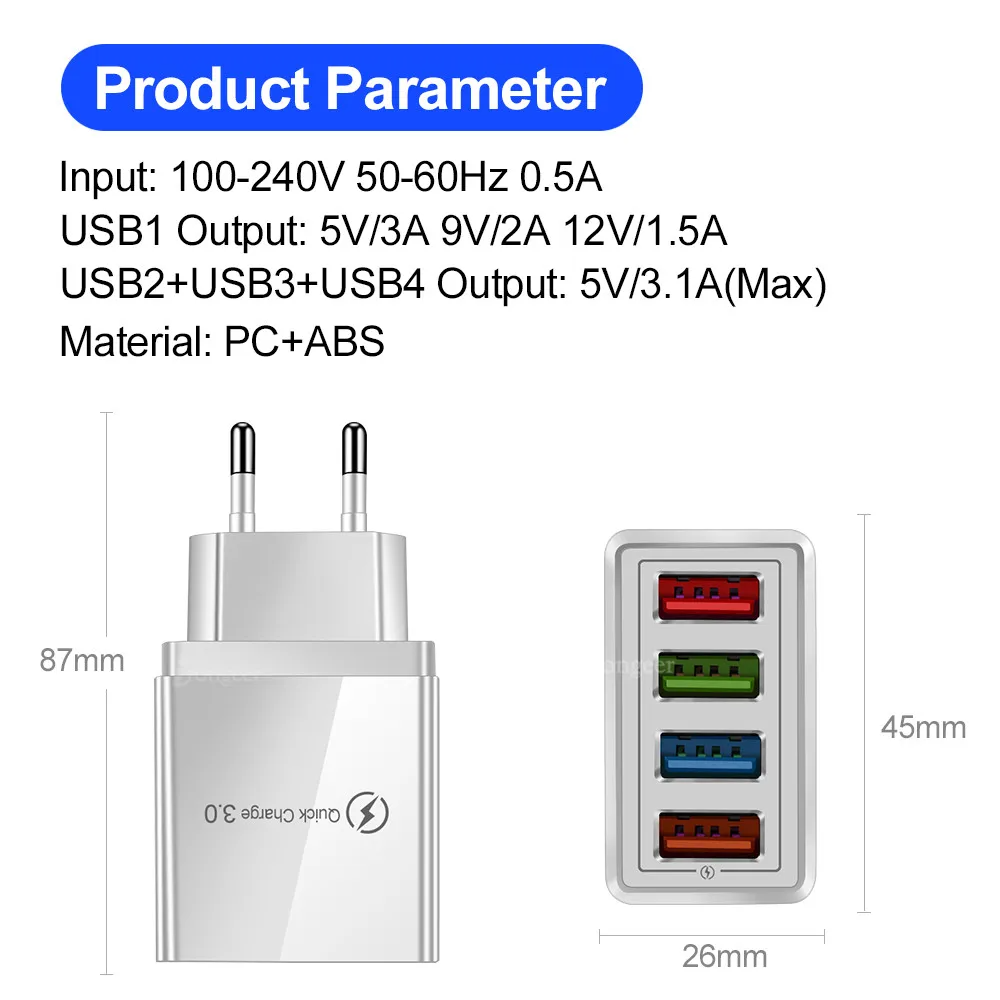 3.1A Chargeur USB