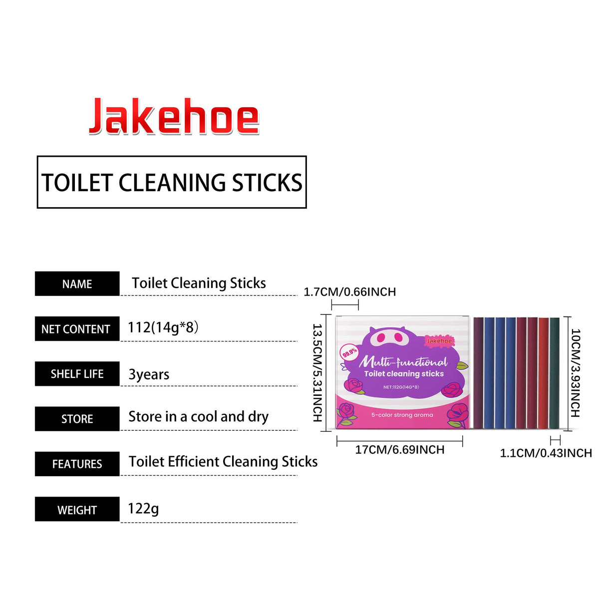 JAKEHOE bâtons de nettoyage de réservoir de toilette