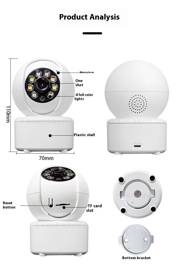1080p Bluetooth Surveillance HD Home Caméra Panorama double lumière