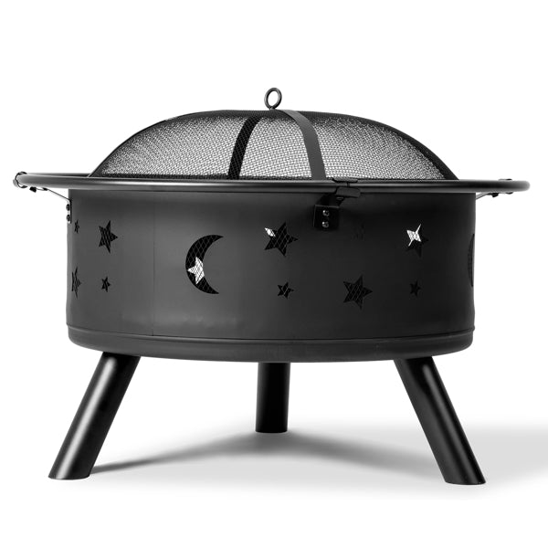 30IN Plaque de feu en métal noir