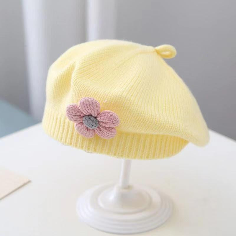 Chapeau bébé fille Béret tricoté en laine