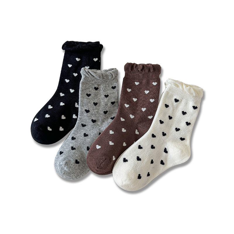 Filles Coton Springautumn Enfants Rufflé Chaussettes mi-calf