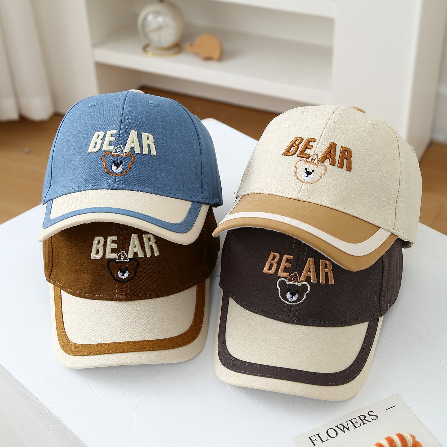 Garçons et filles de style caricature Casquette de baseball multicolore pour la protection solaire extérieure