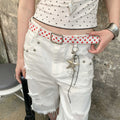 Ceinture de point de crocodile rouge de style féminin