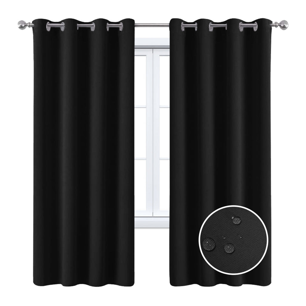 Rideau de vente Full Blackout avec doublure noire sur le dos
