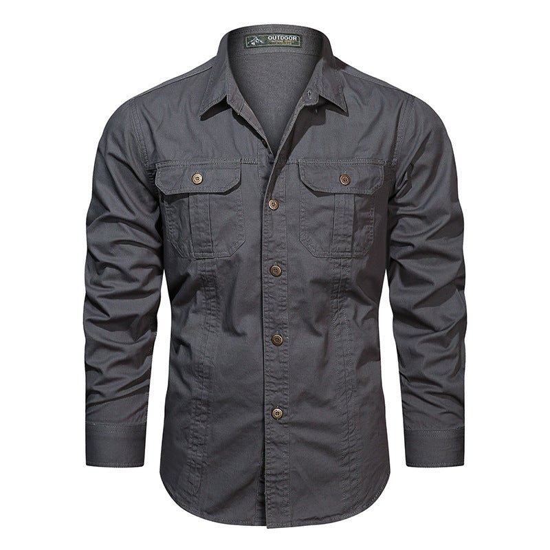 Chemise à manches longues en coton pur sans marque