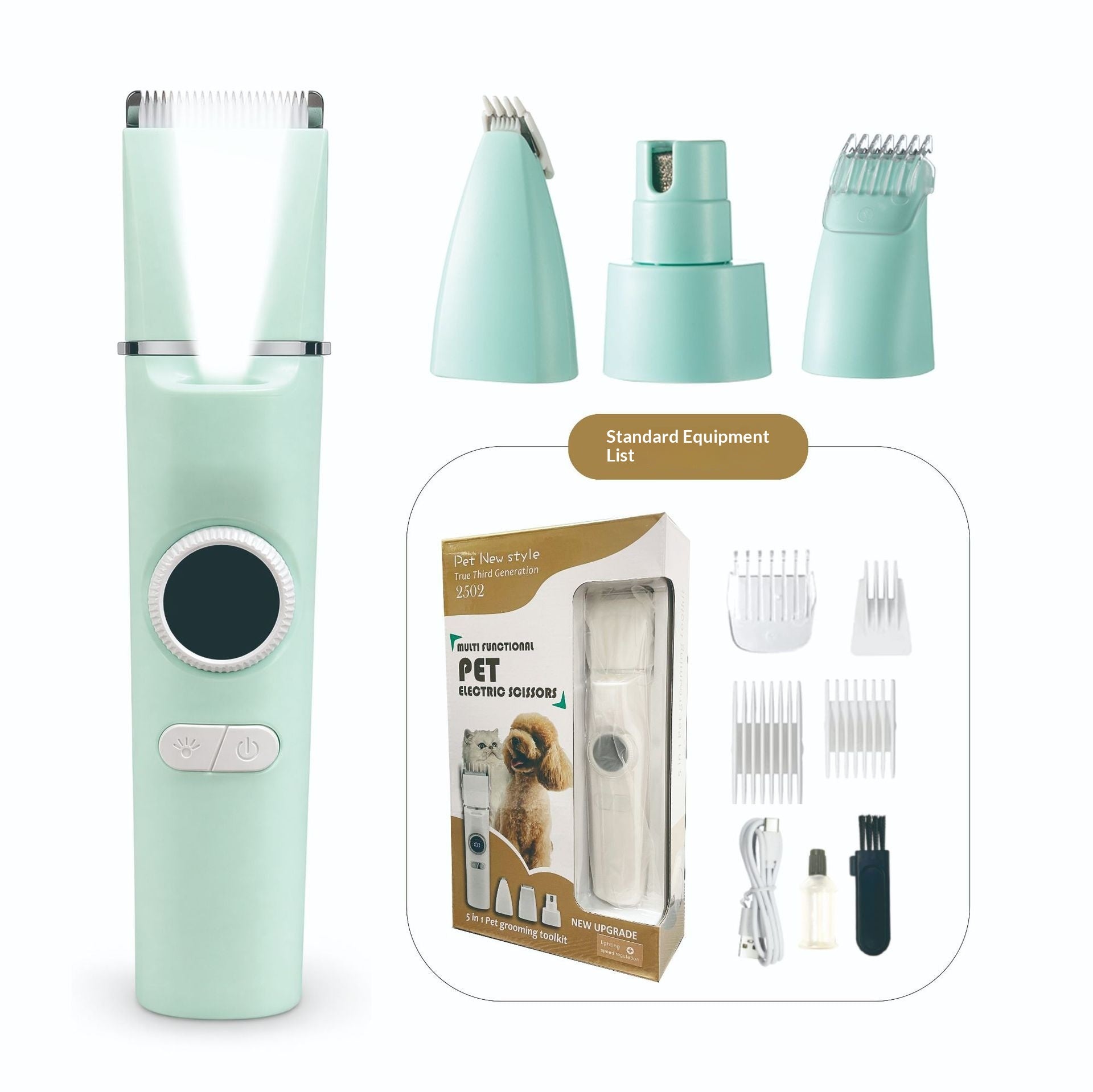 Clipper électrique pour animaux de compagnie avec affichage numérique
