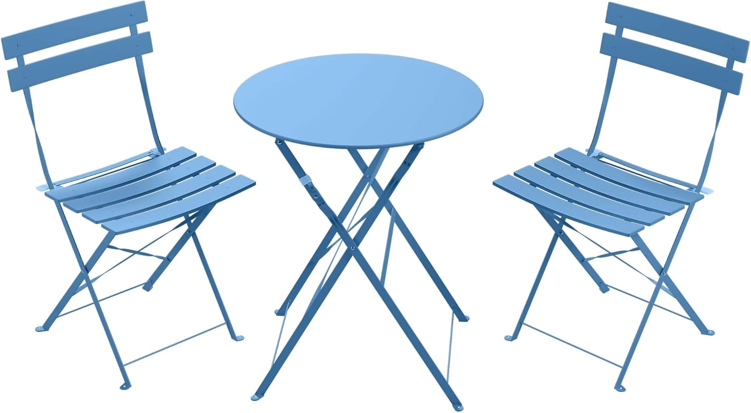 Intérieur Extérieur 3-Piece pliable Bistro Set pliant de meubles de patio extérieur 2 chaises A