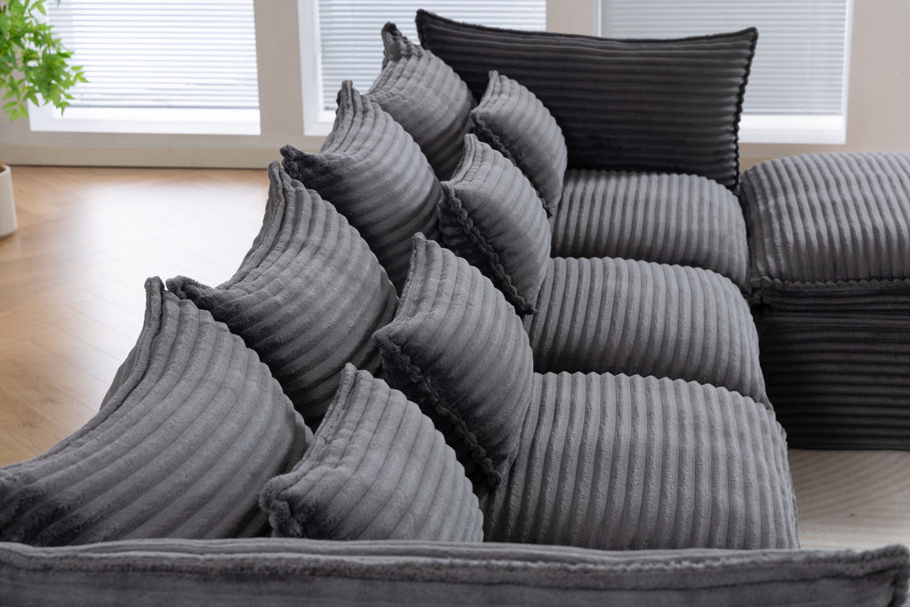 129,8" Largeur Cloud Couch Oversize Modular Sectional Canapé Vrai Relax Comfy Coupes Wide&De