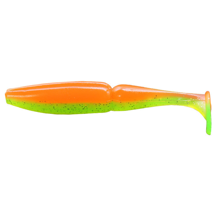 Soft Bait Deux Couleurs T Tail Lure de Poisson souple avec Crochet Groove