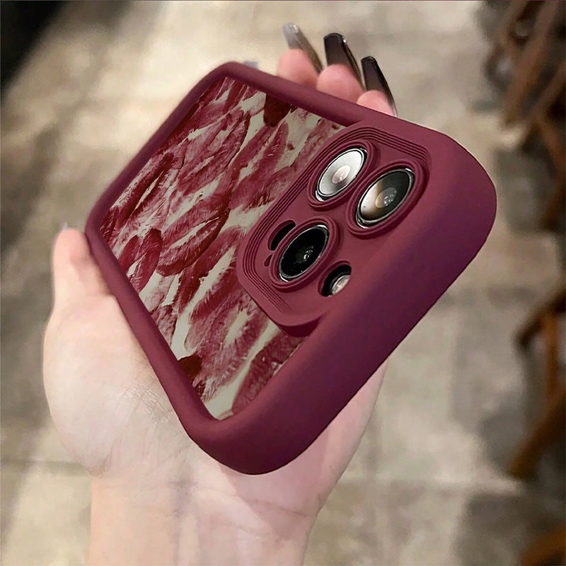Red Lip Print Couverture de protection pour téléphone portable tout compris résistant à la chute