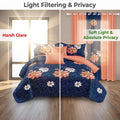 Couche de lit et rideau 9 piece bleu profond et rouge Floral