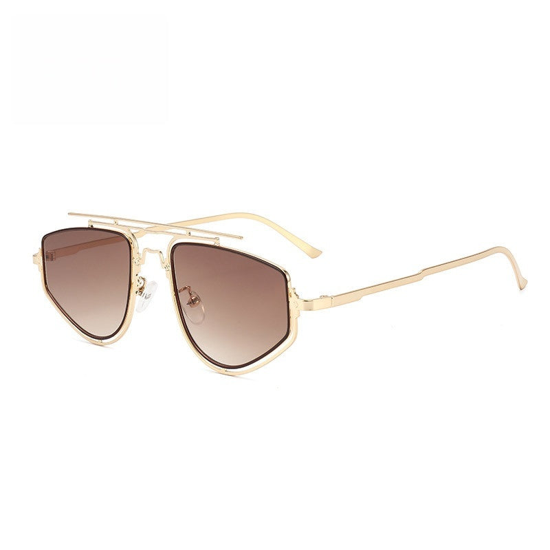 Lunettes de soleil retro double cadre - Unisex UV Protection Mode Eyewear avec design unique fo