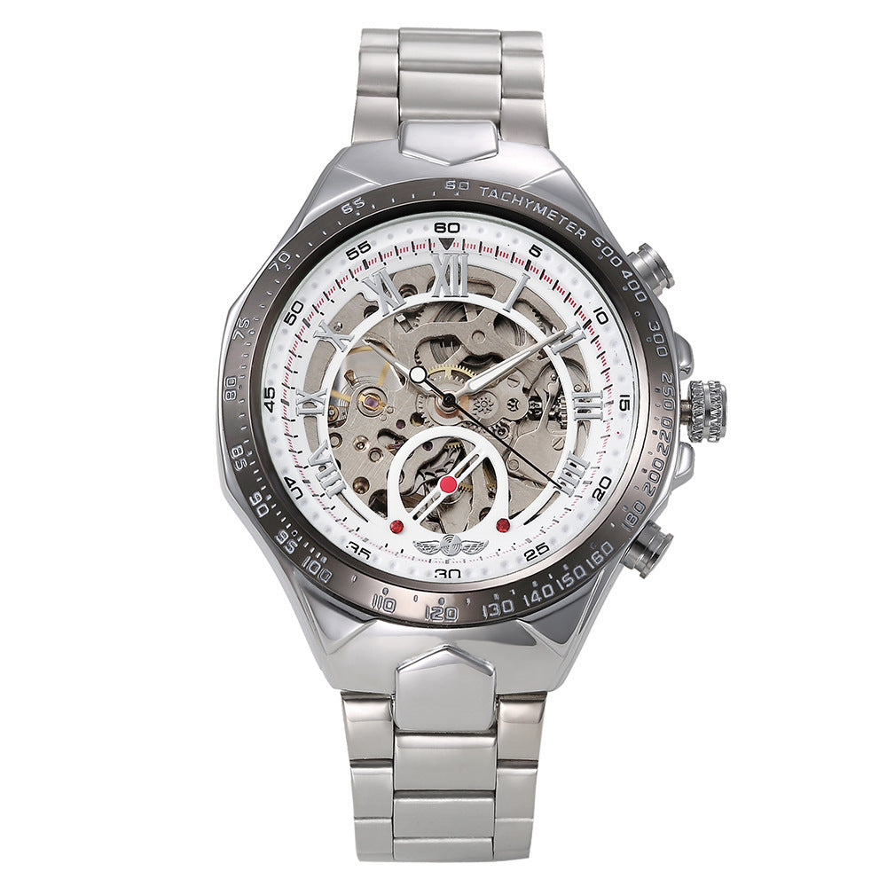 Personnalité homme All-steel Hollow Montre mécanique automatique