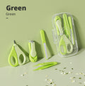 Ciseaux bébé à ongles-boîte claire de sac 4 pièces-vert-1