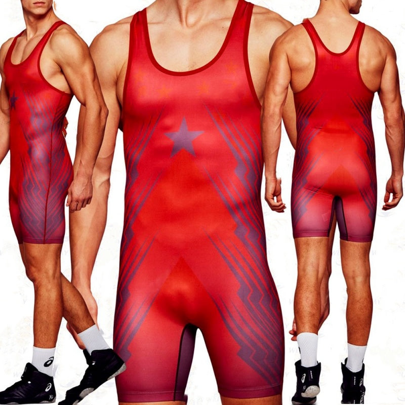 Costume de lutte pour hommes et haut de réservoir d'une pièce pour le fitness et le sport