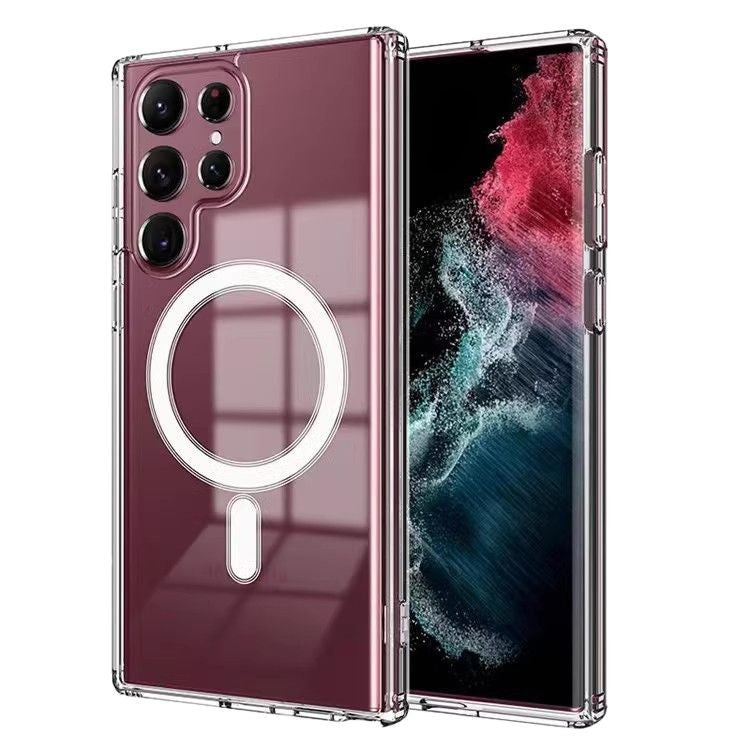 Boîtier de protection magnétique transparent S24plus Acrylique résistant à la chute A36