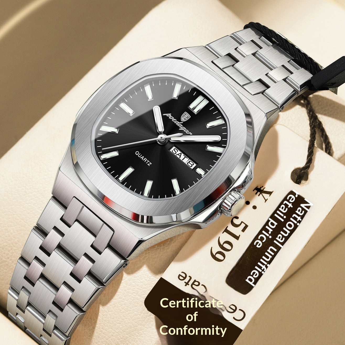 Montre ultra-mince avec étanche Et caractéristiques lumineuses