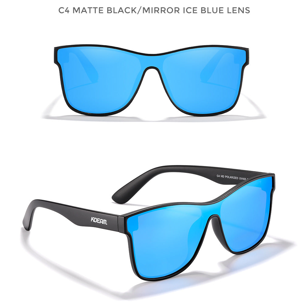 Lunettes de soleil à objectif unique HD Verres à sport extérieur polarisé