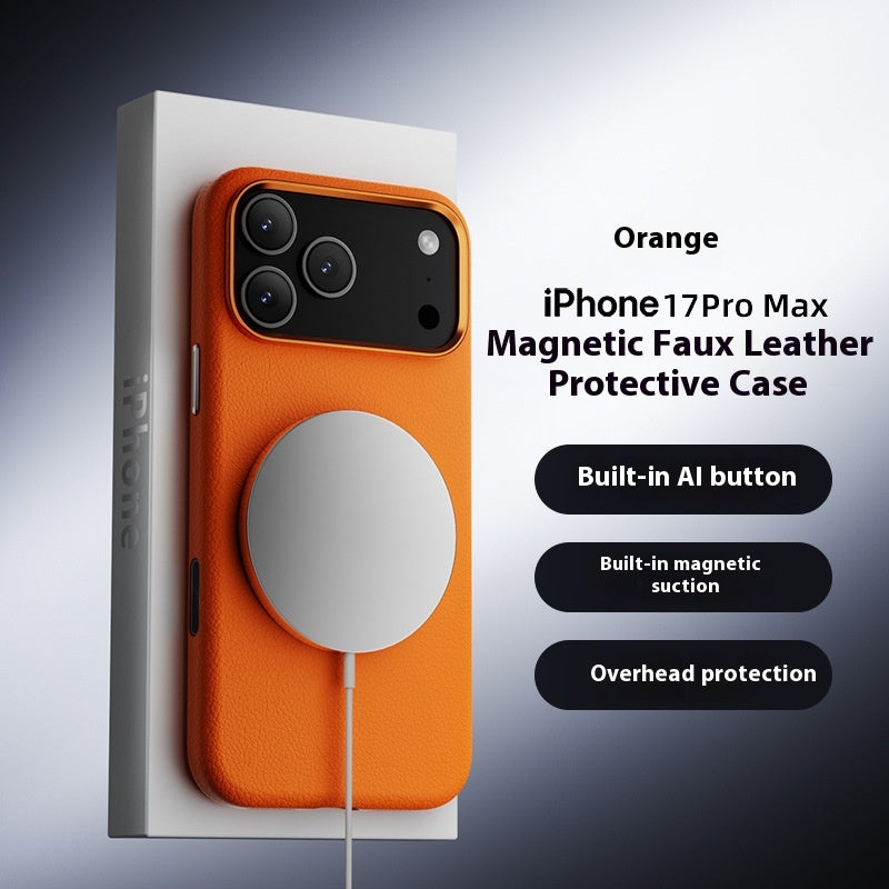 Applicable à l'aspiration magnétique intégrée du boîtier de téléphone en cuir uni AI